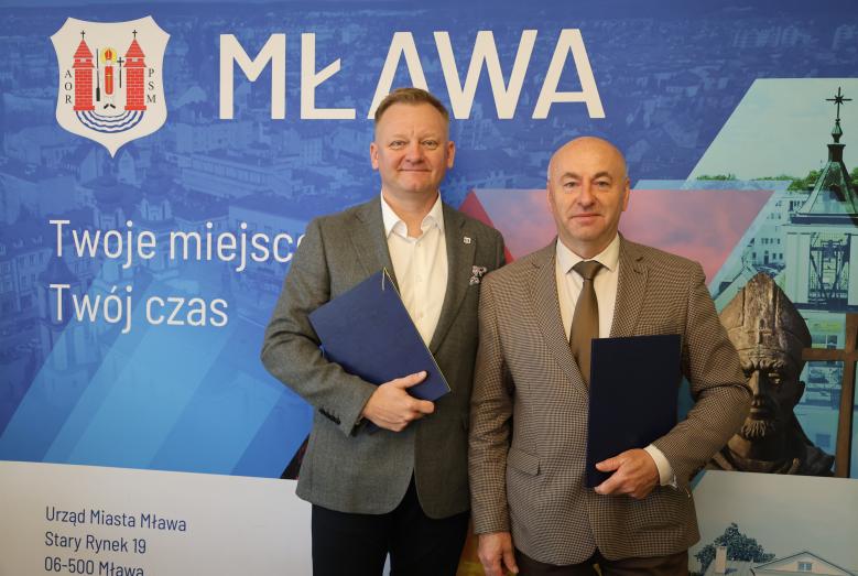 Burmistrz Miasta Mława Piotr Jankowski i Wójt Gminy Lipowiec Kościelny Ryszard Karpiński
